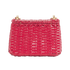 Mini Cestino Glazed Wicker Shoulder Bag, back view